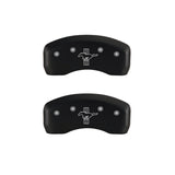 MGP 4 Caliper Covers Engraved Front Mustang Engraved Rear Bar & Pony Red finish silver ch - 10017SMBPRD