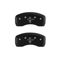 MGP 4 Caliper Covers Engraved Front Mustang Engraved Rear Bar & Pony Red finish silver ch - 10017SMBPRD