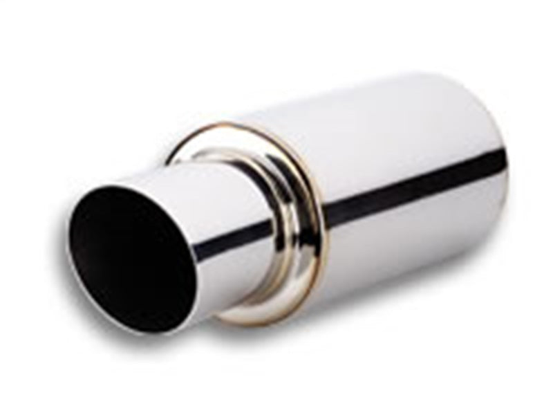 Vibrant TPV Turbo Round Muffler (17in Long) with 4in Round Tip Angle Cut - 3in inlet I.D. - 1061