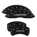 MGP 4 Caliper Covers Engraved Front & Rear MOPAR Black finish silver ch - 12192SMOPBK