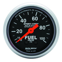 Autometer Sport-Comp 52mm 0-100 PSI Mechanical  Fuel Pressure Gauge - 3312