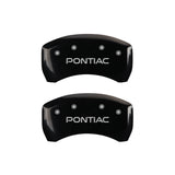 MGP 4 Caliper Covers Engraved Front & Rear Pontiac Black finish silver ch - 18025SPOPBK