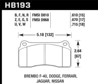 Hawk 2003-2006 Dodge Viper SRT-10 HPS 5.0 Front Brake Pads - HB193B.670