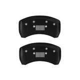 MGP 4 Caliper Covers Engraved Front JEEP Engraved Rear JEEP Grill Logo Red finish silver ch - 42010SJPLRD