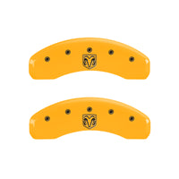MGP 4 Caliper Covers Engraved Front Ram Rear Ramhead Yellow Finish Black Char 2007 Dodge Durango - 12043SRMHYL
