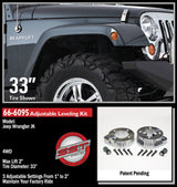 ReadyLift Suspension 07-17 Jeep Wrangler JK 1.0in-2.0in Adj Fr Coil Spacer Lvling Kit Billet Alum. - 66-6095