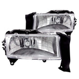 ANZO 1997-2004 Dodge Dakota Crystal Headlights Chrome - 111021