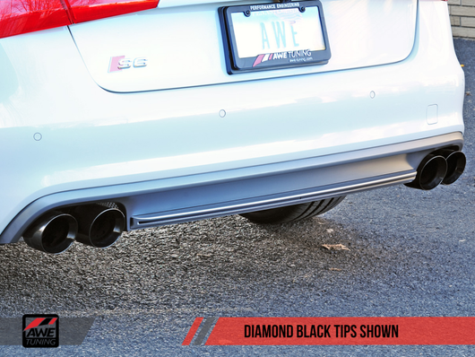 AWE Tuning Audi C7 / C7.5 S7 4.0T Track Edition Exhaust - Diamond Black Tips - 3020-43052