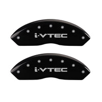 MGP 4 Caliper Covers Engraved Front & Rear i-Vtec Black finish silver ch - 20199SIVTBK