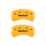 MGP 4 Caliper Covers Engraved Front & Rear MGP Yellow finish black ch - 10008SMGPYL