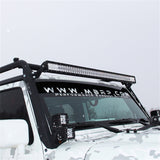 MBRP 07-15 Jeep Wrangler JK Fab Windshield Single Light Kit - Black Coated - 182746