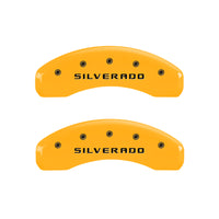 MGP 4 Caliper Covers Engraved Front & Rear Avalanche style/SS Black finish silver ch - 14002SSS1BK