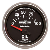 Autometer Sport-Comp II 52mm 0-100 PSI Short Sweep Electronic Oil Pressure Gauge - 3627