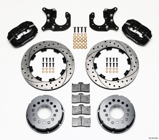 Wilwood Forged Dynalite P/S Rear Kit Drilled Rotor Ford 8.8 w/2.5in Offset-5 Lug - 140-3018-BD