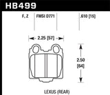 Hawk 00-05 Lexus IS300 HPS Street Rear Brake Pads - HB499F.610
