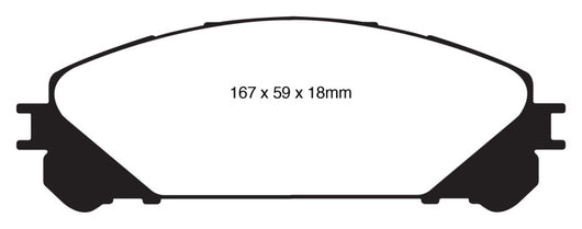 EBC 15+ Lexus NX200t 2.0 Turbo Yellowstuff Front Brake Pads - DP41837R