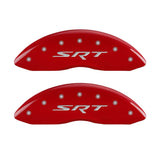 MGP 4 Caliper Covers Engraved Front & Rear SRT Red finish silver ch - 32006SSRTRD