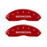 MGP 4 Caliper Covers Engraved Front Honda Engraved Rear Odyssey Red finish silver ch - 20203SODSRD