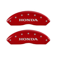 MGP 4 Caliper Covers Engraved Front Honda Engraved Rear Odyssey Red finish silver ch - 20203SODSRD