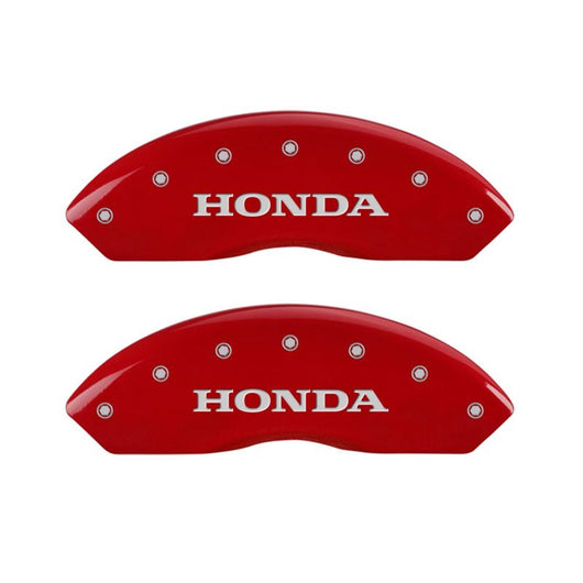 MGP 4 Caliper Covers Engraved Front & Rear Honda Red finish silver ch - 20216SHONRD