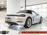 AWE Tuning Porsche 718 Boxster / Cayman Touring Edition Exhaust - Chrome Silver Tips - 3015-32080