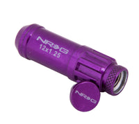NRG 700 Series M12 X 1.25 Steel Lug Nut w/Dust Cap Cover Set 21 Pc w/Locks & Lock Socket - Purple - LN-LS710PP-21