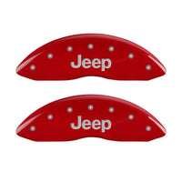 MGP Front set 2 Caliper Covers Engraved Front JEEP Red finish silver ch - 42011FJEPRD