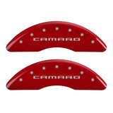 MGP 4 Caliper Covers Engraved Front & Rear Gen 5/Camaro Red finish silver ch - 14011SCA5RD