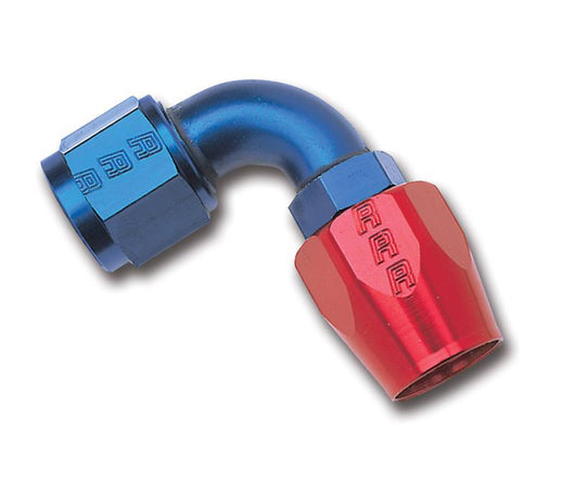 Russell Performance -8 AN Red/Blue 90 Degree Full Flow Hose End (25 pcs.) - 610178