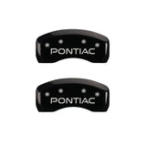 MGP 4 Caliper Covers Engraved Front & Rear Pontiac Black finish silver ch - 18026SPOPBK