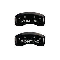 MGP 4 Caliper Covers Engraved Front & Rear Pontiac Black finish silver ch - 18026SPOPBK