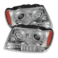 Xtune Jeep Grand Cherokee 99-04 Projector Headlights LED Halo Chrome PRO-JH-JGC99-LED-C - 5077035