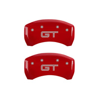 MGP 4 Caliper Covers Engraved Front Mustang Engraved Rear GT Red finish silver ch - 10198SMGTRD