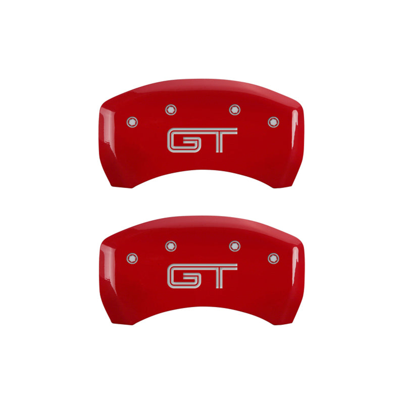 MGP Rear set 2 Caliper Covers Engraved Rear GT Red finish silver ch - 10010RMGTRD