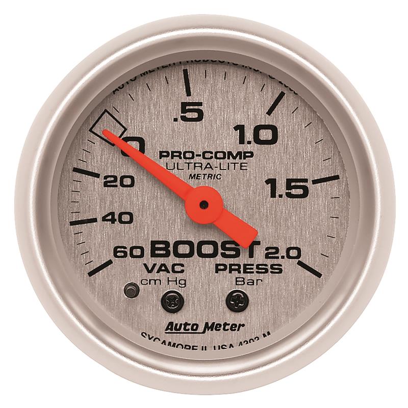 Autometer Ultra-Lite 52mm 60cm/HG-2.0Bar Mechanical Vacuum/Boost Gauge - 4303-M