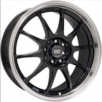 Enkei J10 17x7 5x112/120 38mm Offset 72.62mm Bore Dia Matte Black w/ Machined Lip Wheel - 409-770-16BK