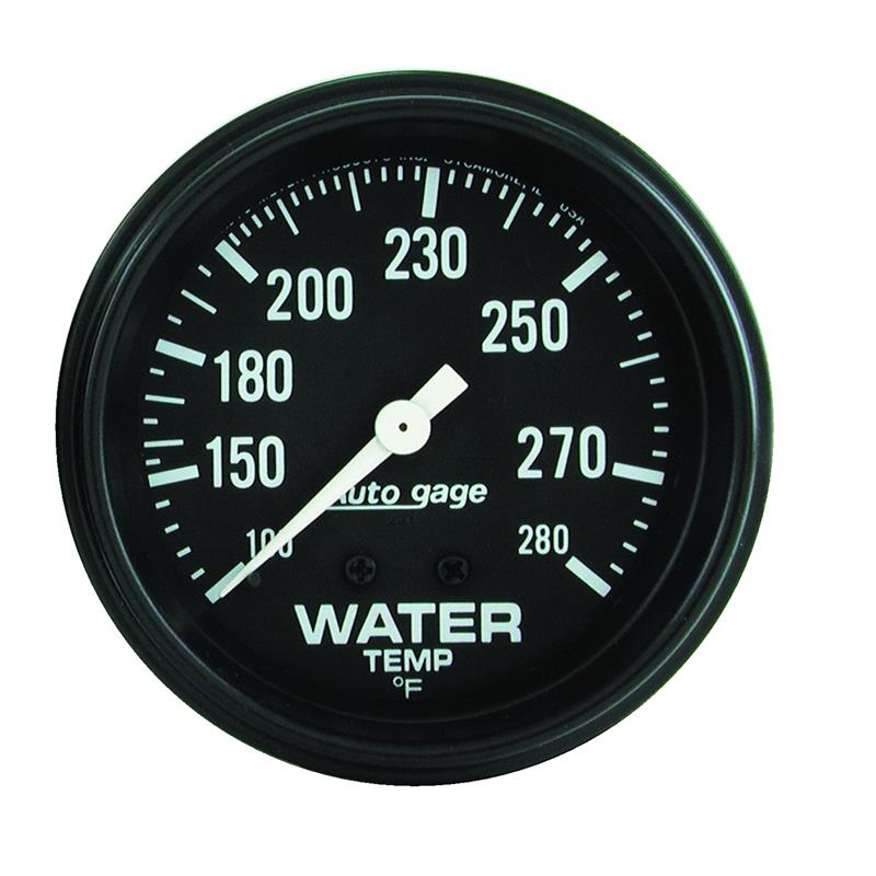 Autometer AutoGage 2 5/8in Mechanical 100-200 Deg Water Temp Gauge - Black - 2313
