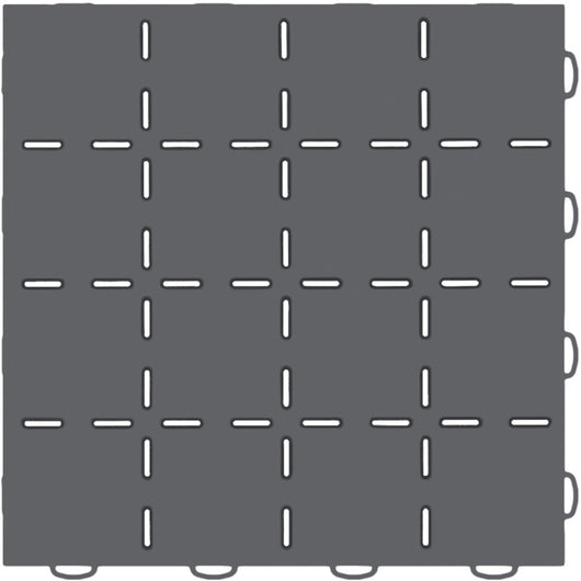 WeatherTech TechFloor 12in x 12in Solid Floor Tile w/ Raised Squares - Dark Grey - 51T1212SS DG