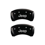 MGP 4 Caliper Covers Engraved Front & Rear JEEP Black finish silver ch - 42016SJEPBK