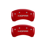 MGP 4 Caliper Covers Engraved Front & Rear MOPAR Red finish silver ch - 12001SMOPRD