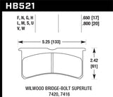 Hawk Wilwood Superlite HT-10 Race Brake Pads - HB521S.800