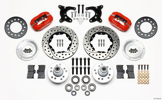 Wilwood Forged Dynalite Front Kit 11.00in Drilled Red 65-72 CDP A Body - 10in Drum - 140-11023-DR