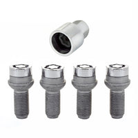 McGard Wheel Lock Bolt Set - 4pk. (Radius Seat) M14X1.5 / 17mm Hex / 27.0mm Shank Length - Chrome - 28174