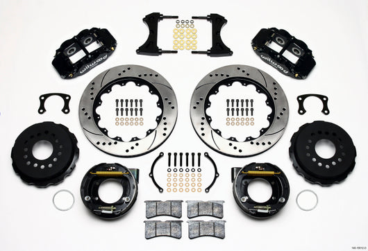 Wilwood Narrow Superlite 4R Rear P-Brk Kit 14.00in Drilled New Big Ford 2.50in Offset - 140-10012-D