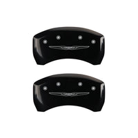 MGP 4 Caliper Covers Engraved Front & Rear Style 2/Chrysler Wing Black finish silver ch - 32023SCW2BK