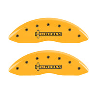 MGP 4 Caliper Covers Engraved Fr Lincoln Rr Star Logo Yellow Finish Blk Char 17 Lincoln Continental - 36024SLC1YL