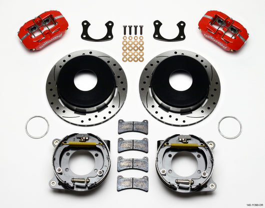 Wilwood Dynapro Low-Profile 11.00in P-Brake Kit Drill-Red New Big Ford 2.50in Offset - 140-11390-DR