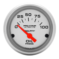 Autometer Ultra-Lite 52mm 0-100 PSI Electronic Oil Pressure Gauge - 4327