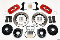 Wilwood AERO4 Rear P-Brake Kit 14.00in Drilled Red Small Ford 2.50in Offset - 140-10949-DR