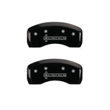 MGP 4 Caliper Covers Engraved Front & Rear Lincoln Black Finish Silver Char 2017 Lincoln Continental - 36024SLCNBK